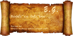 Bodócs Gábor névjegykártya