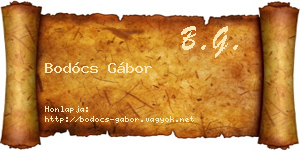 Bodócs Gábor névjegykártya