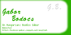 gabor bodocs business card